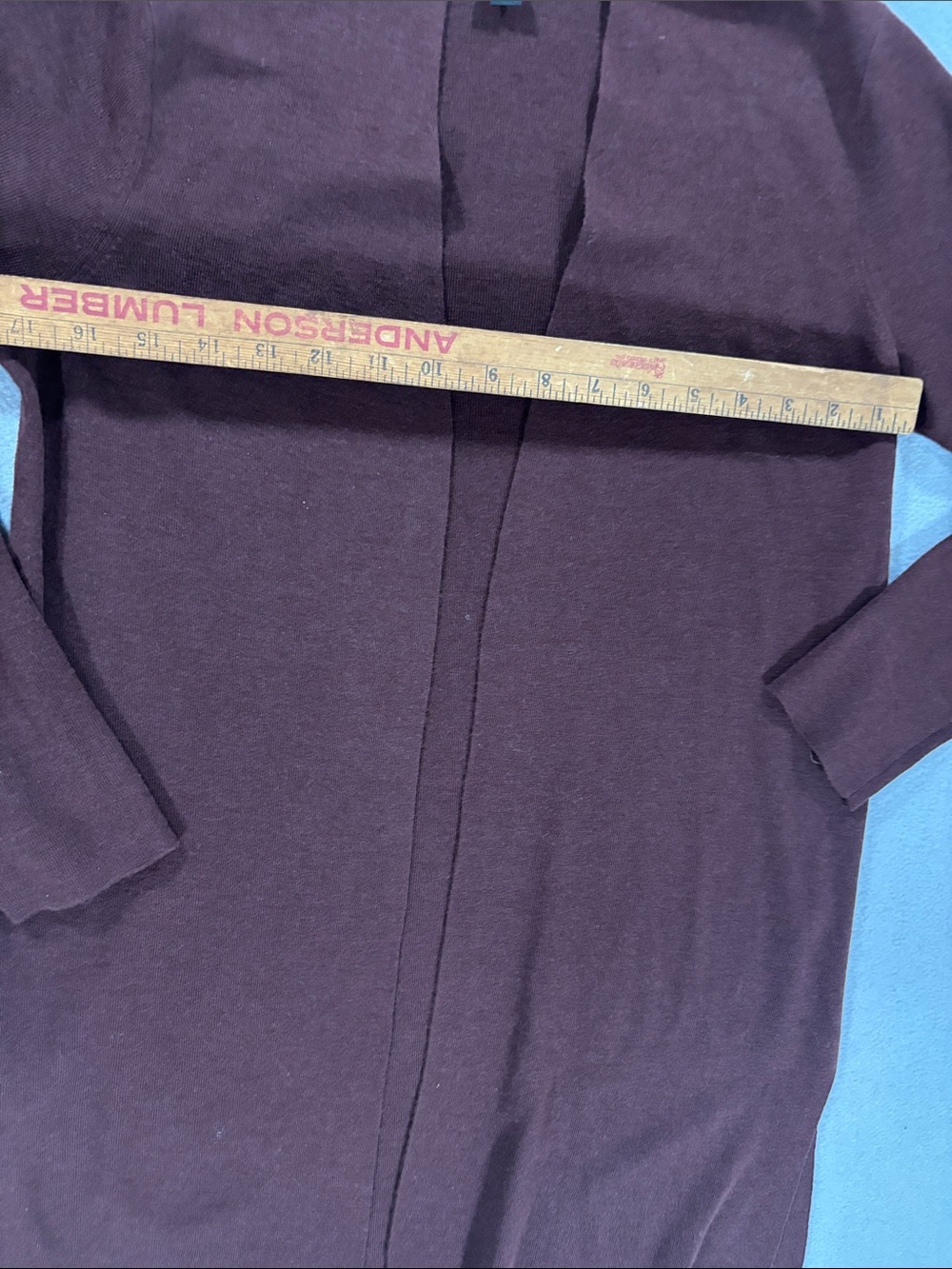 Eileen Fisher Ultrafine Merino wool Open-Front Cardigan Sweater burgundy brown - Picture 5 of 10